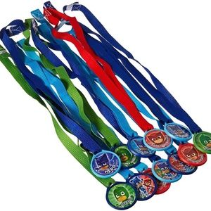 BRAND NEW sealed PJ masks Velcro award medals 12 pack (party favors 13 in length